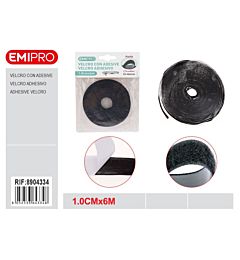 VELCRO ADESIVO NERO - ASOLA - 1CMx6MEmi