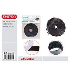 VELCRO ADESIVO NERO - ASOLA - 2CMx6MEmi