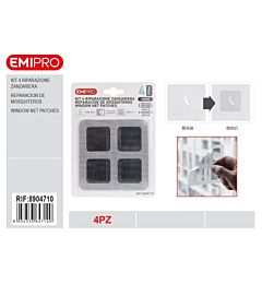 KIT DI RIPARAZIONE ZANZARIERE - NERO - 4PZEmi