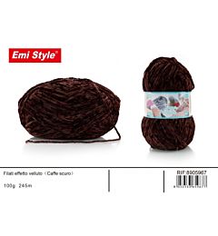 Emi Filato effetto Velluto 100g/245m - Caffè ScuroEmi
