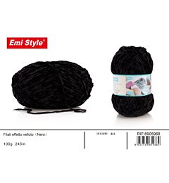 Emi Filato effetto Velluto 100g/245m - NeroEmi