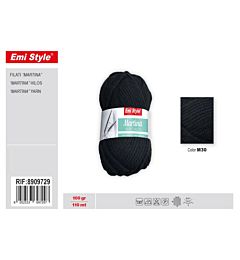 Emi Filato Martina 100g/110m - Nero M30Emi
