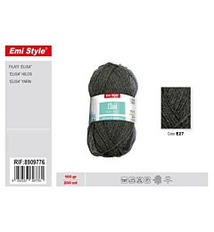 Emi Filato Elisa 100g/200m - Grigio Scuro Screziato E27Emi
