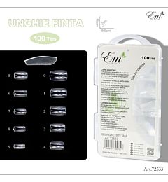 UNGHIE FINTE SQUOVALE - TRASPARENTE 100 TIPSEm