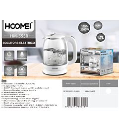BOLLITORE ELETTRICO 2200W 1.7L HM-5550