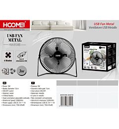 MINI VENTILATORE USB - NERO - 13CMHoomei