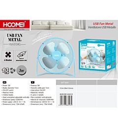 MINI VENTILATORE A USB 13CM HM-8104G