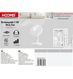 MINI VENTILATORE DA SCRIVANIA BIANCO - 18CMHoomei