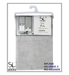 SL COPPIA TENDA AIDA 45X240CM COL.GRIGIO CHIAROSl Ideahome