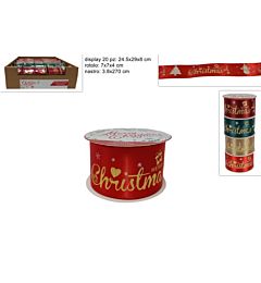Nastro con Decoro Merry Christmas - 3,8x270cmDue Esse