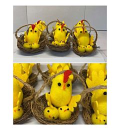 Cesti in Vimini con Gallina & Pulcini - 6pz