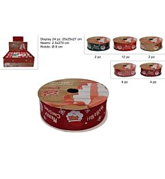 Nastro con Decoro Babbo Natale - 2,5x270cmDue Esse