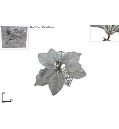 Poinsettia con Pinzetta 20cm - ArgentoDue Esse