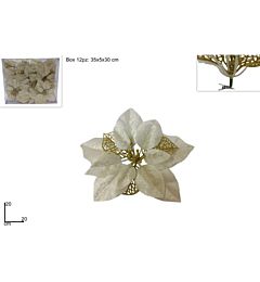 Poinsettia con Pinzetta 20cm - ChampagneDue Esse