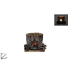 Portacandela a Tronco Natalizio - 1 PostoDue Esse