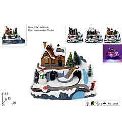 Giostra Scenario Natalizio Casa e Treno