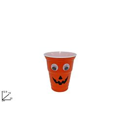 Bicchiere in Plastica Halloween - Arancione 10cm
