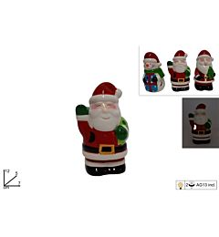 BABBO NATALE/PUPAZZO DI NEVE CERAMICA 12CM CON LUCE T10662Due Esse