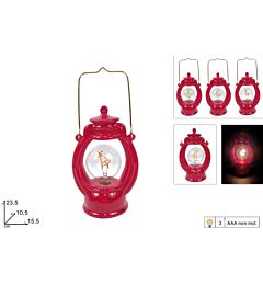 Lanterna in Ceramica con Luce - Rosso