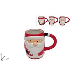 TAZZONE CERAMICA BABBO NATALE 11CM 3ASS DFC 07638-03838A