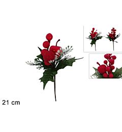 Spillone Natalizio con Bacche e Mele - 21cmDue Esse