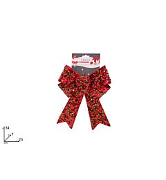 Fiocco Rosso con Pailettes - 34cm