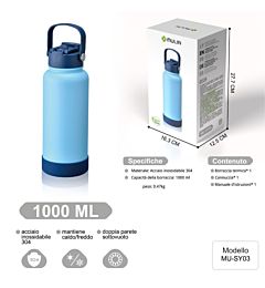 BORRACCIA TERMICA  - BLU CON MANICO - 1LMu Lin