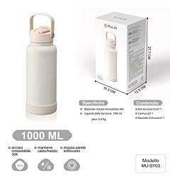 MU-SY03 TORTORA 1000ML DOPPIA PARETE SOTTOVUOTO MANTIENE CALMu Lin