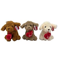 Mini Peluche Cagnolino con Cuore - 15cm