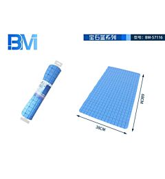 TAPPETO ANTISCIVOLO SCACCHIERA BLU -  68x38CMBm