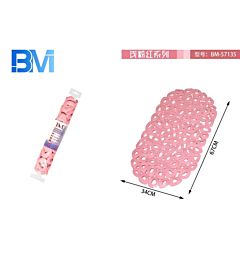 TAPPETO ANTISCIVOLO OVALE - ROSA - 67x34CMBm