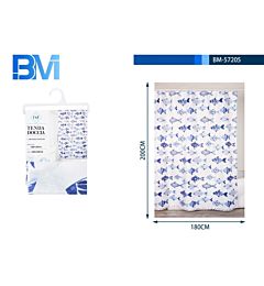 TENDA DA DOCCIA - PESCI BLU - 180x200CMBm