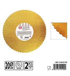 DC CASA SOTTOTORTA DORATO TONDO 20CM 2PZDc Casa