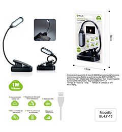 LAMPADINA DA LETTURA SNODATO + CLIP 1WMu Lin