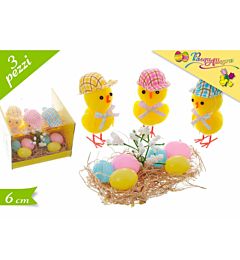 Decorazione Pasqua - 3 Pulcini con Nido