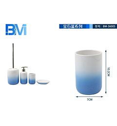 BICCHIERE BAGNO IN CERAMICA  - SFUMATO BLUBm