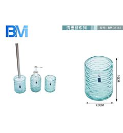 BICCHIERE BAGNO IN VETRO - AZZURROBm