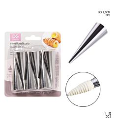 DC CASA STAMPO CANNOLO CONO ACCIAIO 9X2,5CM 6PZDc Casa