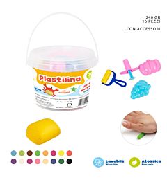 PRYMA PLASTILINA COLORATA 15G x 16PZ + ACCESSORI