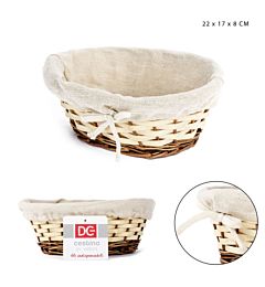 DC CASA CESTINO VIMINI FODERATO OVALE 22X17XH8CMDc Casa