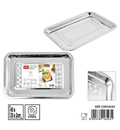 DC Vassoio in Acciaio - 35x45x2cm
