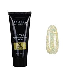 MELISSA POLYGEL COSTRUZIONE UNGHIE GLITTER 30G 16Melissa