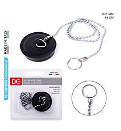 DC CASA TAPPO LAVELLO D,47MM CATENA INOX 44CM NERODc Casa
