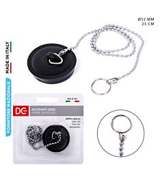 DC CASA TAPPO LAVELLO D,52MM CATENA INOX 25CM NERODc Casa
