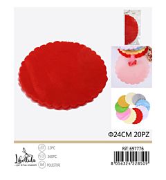Disco Tulle Ø24cm - Rosso 20pz