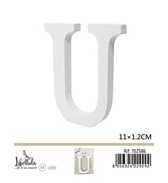 LETTERA "U" IN LEGNO - 11x1,2CM - 1PZ