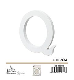 LETTERA "Q" IN LEGNO - 11x1,2CM - 1PZGev