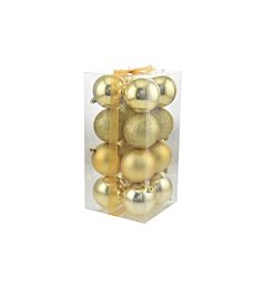 Set 16 Palline di Natale Ø8cm - Oro