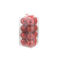 Set 16 Palline di Natale Ø8cm - Rosso