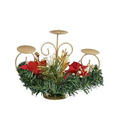 Candelabro Natale 25cm - Rosso/OroNataluna